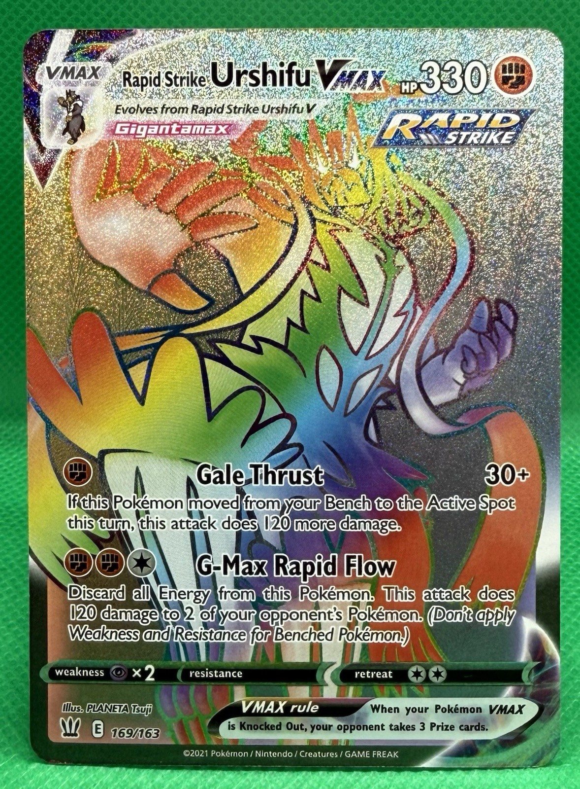 Rapid Strike Urshifu VMAX (Secret Rare) - 169/163 - Pokémon Battle Styles - NM