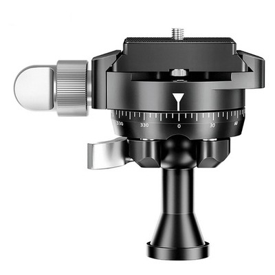 Spherical Panoramic Mini Pan Tilt with Quick Release Plate Built-in Bubble Level