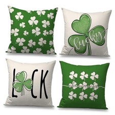 St Patricks Day Pillow Covers 18x18 Inch Set of 4 18" x 18" Pack of 4 Lucky
