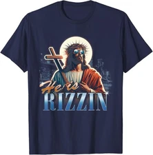 Bootleg Rap 90S He Is Rizzin Funny Easter Jesus Meme Unisex T-Shirt