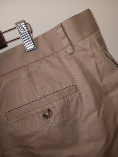 New DANIEL CREMIEUX Chinos Pants Mens 42x30 Supima Cotton Dark Stone Flat Front - Picture 6 of 10