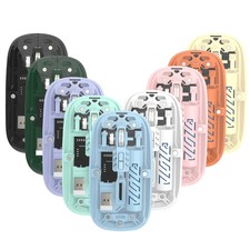 Transparent Dual Mode Wireless Mouse 2.4G Bluetooth Rechargeable Mouse Silence