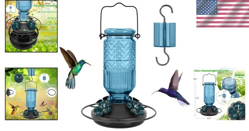 Stilvolles Kolibri-Futterhaus mit integriertem Ameisengraben - 16 Oz Outdoor Delight - Bild 2 von 8