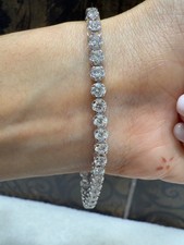 6.48ct Round Brilliant Cut Lab Grown Diamond Tennis Bracelet For Women, Platinum