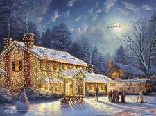 Thomas Kinkade National Lampoons Christmas Vacation Jigsaw Puzzle 300 Pieces