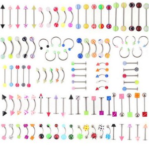 105Pcs-Wholesale-Bulk-lots-Body-Piercing-Eyebrow-Jewelry-Belly-Tongue-Bar-NMUS