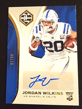 Jordan Wilkins 2018 Limited Rookie Autograph Card 1/99 1st RC #186 Colts. rookie card picture