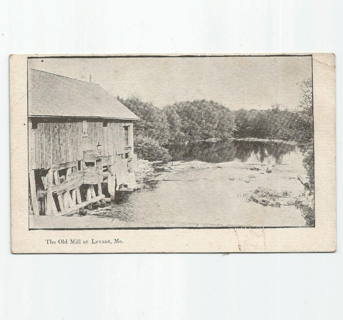 The Old Mill At Levant Maine Antique Postcard View