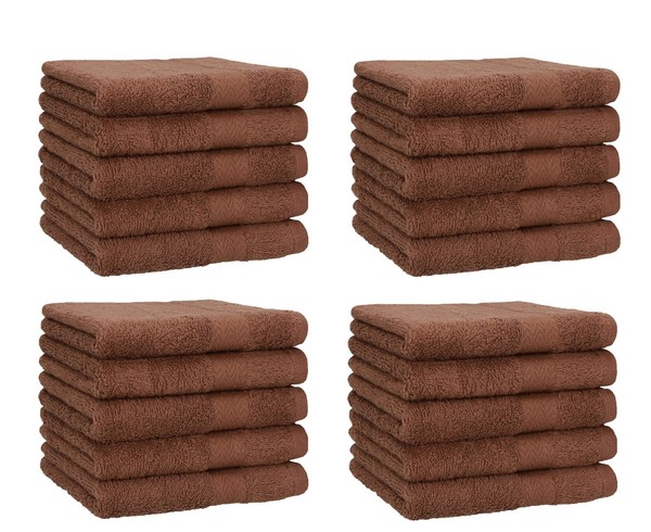 Betz 20 StüCk GäStehandtüCher Premium Baumwolle GäStetuch-Set 30X50 Cm Nussbraun-image