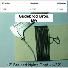 12 Ft Dial Cord BRAIDED String 1/32" for Vintage Tube Tuner Black NonProfit EDU