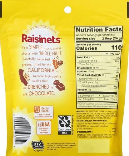 Pasas cubiertas de chocolate con leche Raisinets - 8 oz Foto 4 de 4