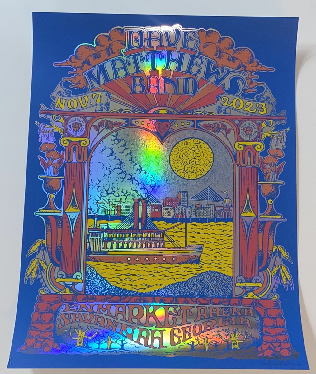 Dave Matthews Band Poster Savannah Enmarket Arena 2023 #'d X/50