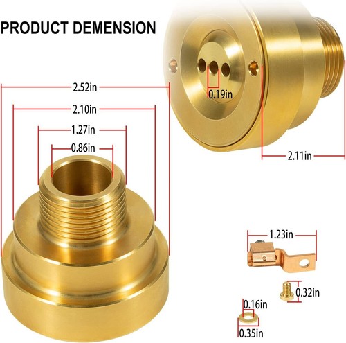 3 Hole Pool Brass Deck Jet Nozzle with Ground Lug for Swimming Pool Spa Fountain - Picture 7 of 12