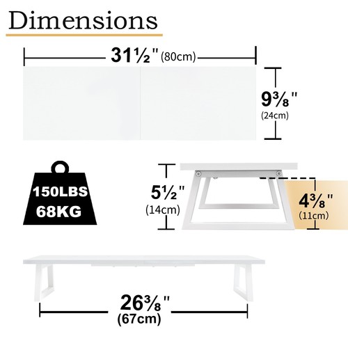 31.5 inch Dual Monitor Stand Riser for Wood & Steel Desktop Riser Organization - Picture 2 of 6