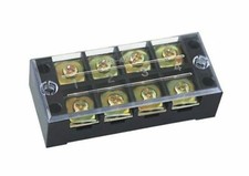 (1)4 Position/Poles 8 Holes Screw Terminal Blocks Covered Barrier Strip 600V 60A