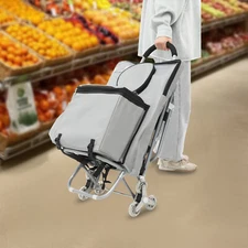 Portable Folding Wheeled Art Chair Cart Rolling Big Chair Cart With Storage USA