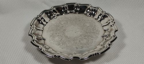 Vintage Wallace Silver Plate Chippendale Scalloped Salver Waiter Tray No Monogra - Picture 6 of 14