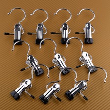 10X Kleiderbügel Metall Stiefelklammer Schuhklammer Hosenbügel Clip Einzel Haken
