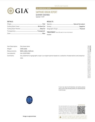 GIA CERTIFIED 2.02ct, Bleu Sapphire, Oval Brilliant Cut, Thailand - Picture 2 of 23