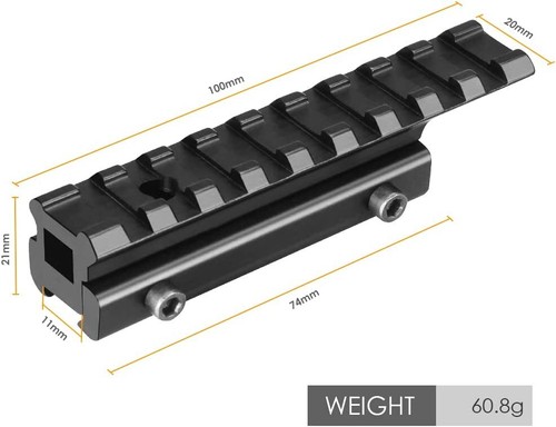 100mm Dovetail to Picatinny Rail Adapter 11mm to 20mm Scope Riser Rail Adaptor - Picture 8 of 18