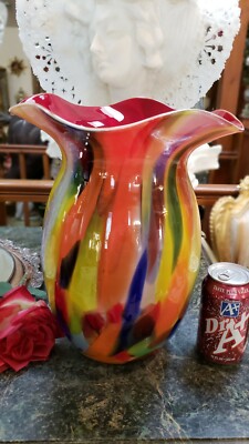 HEAVY 8+lbs. Hand Made Art Glass Vase Signed Krosno Jozefina