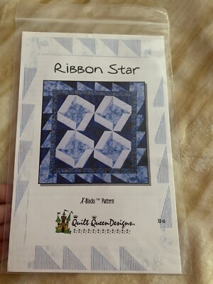 RIBBON STAR X-BLOCKS Pattern QUILT QUEEN Designs  ~ FREE SHIPPING!