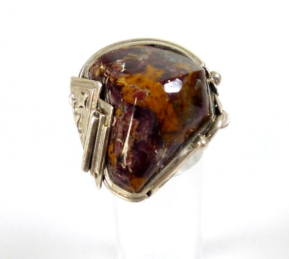 Russian Designer Solid 925 Silver Cabochon Ring S… - image 1