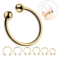 Gold Stainless Steel Cock scrotum ring Stretch Ball Stretcher 6 Size