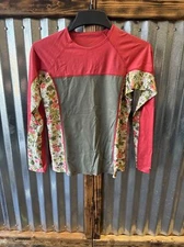 Patagonia Performance Baselayer Long Sleeve Pink Floral Shirt Women Medium