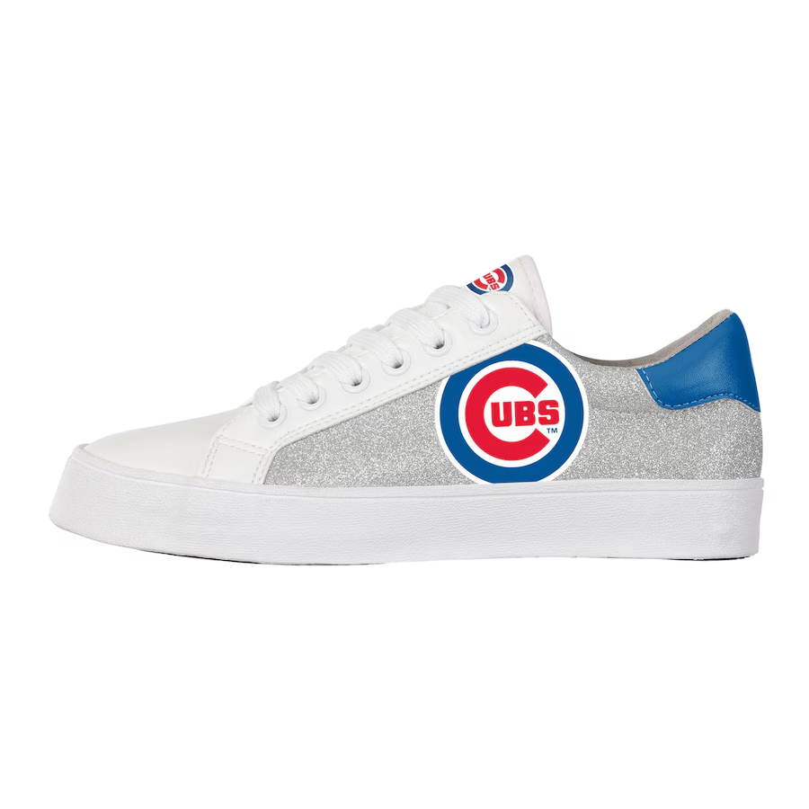 Chicago Cubs FOCO Women's Glitter Sneakers Chicago Cubs MLB Women's Size