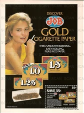 1987 JOB Cigarette Papers Vintage Magazine Ad   JOB Gold    Sexy Girl