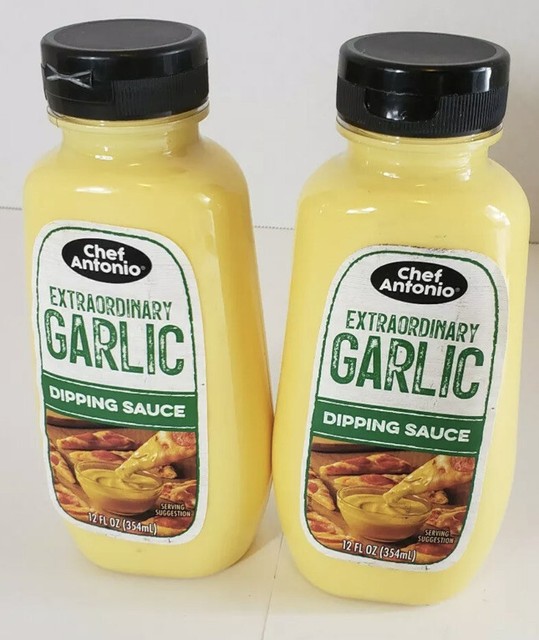 2 Pack Of Chef Antonio Extraordinary Garlic Dipping Sauce 12 oz Like