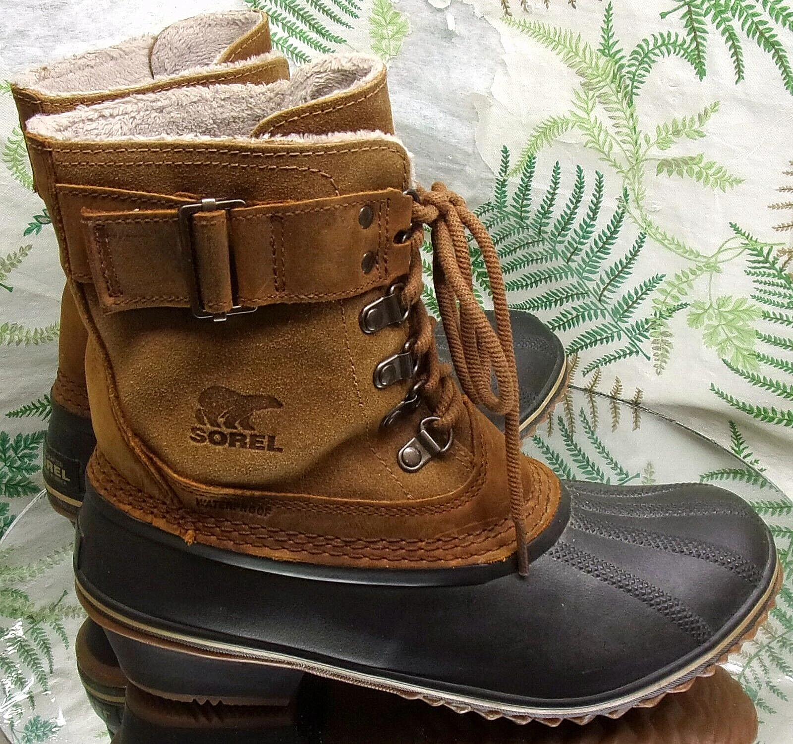sorel fancy lace ii leather waterproof ankle duck boots
