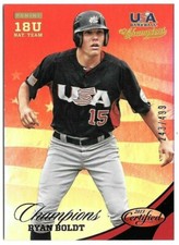 2013 Ryan Boldt Panini USA Baseball Champions Rookie Mirror Red 243/499 Rays