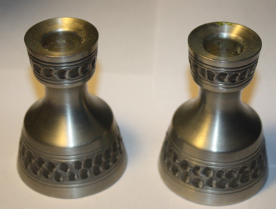 Vintage Candlestick Set Norwegian Norway Original 1960* Tinn Candle Holder E10 