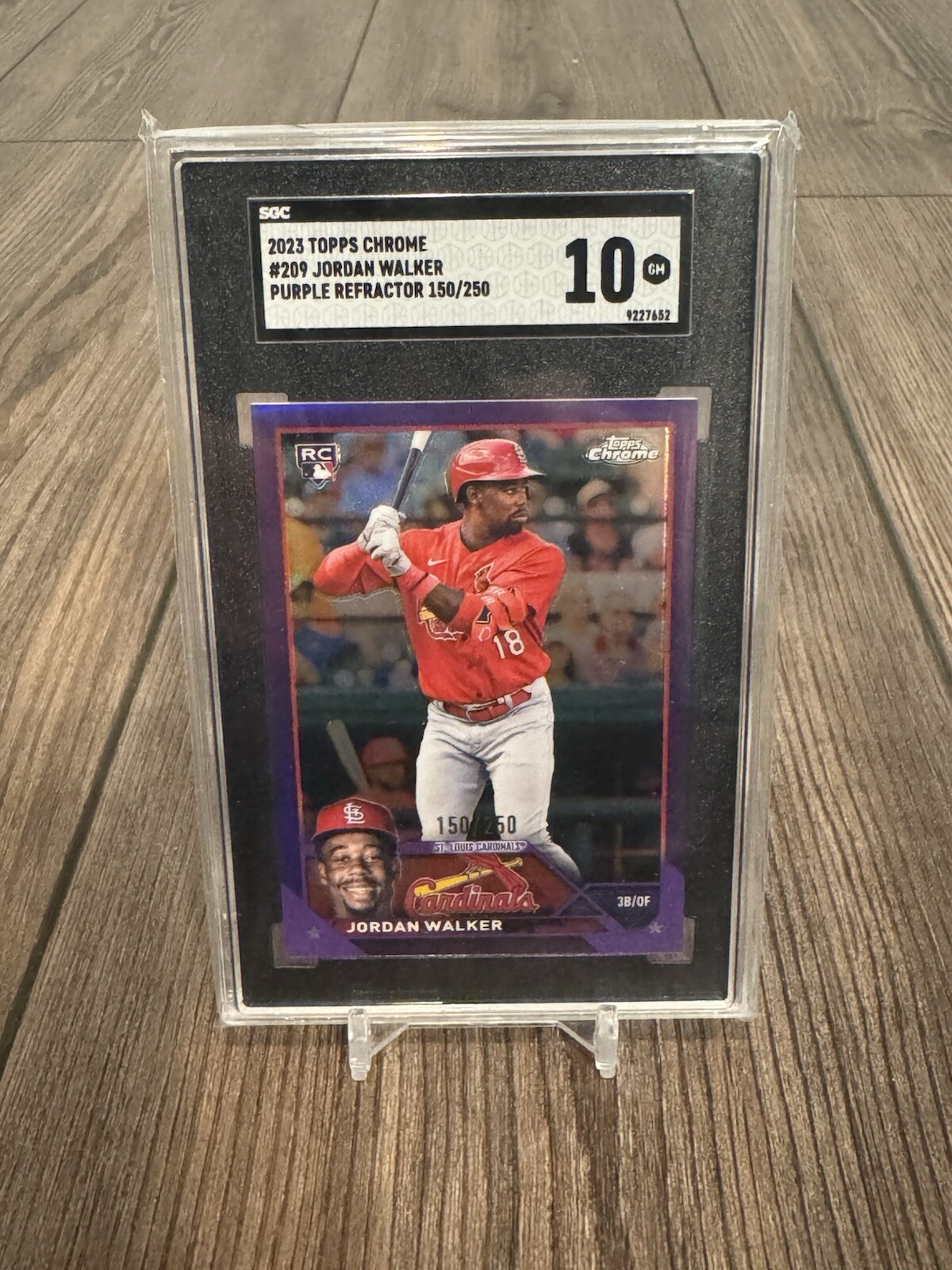 2023 Topps Chrome - #209 Jordan Walker (RC) Purple Refractor /250 SGC 10