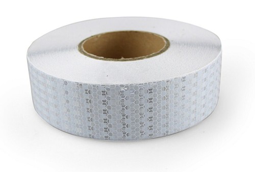 50m 50mm White Reflective Conspicuity Tape Diamond Truck Lorry Van Bus Trailer - Picture 4 of 4