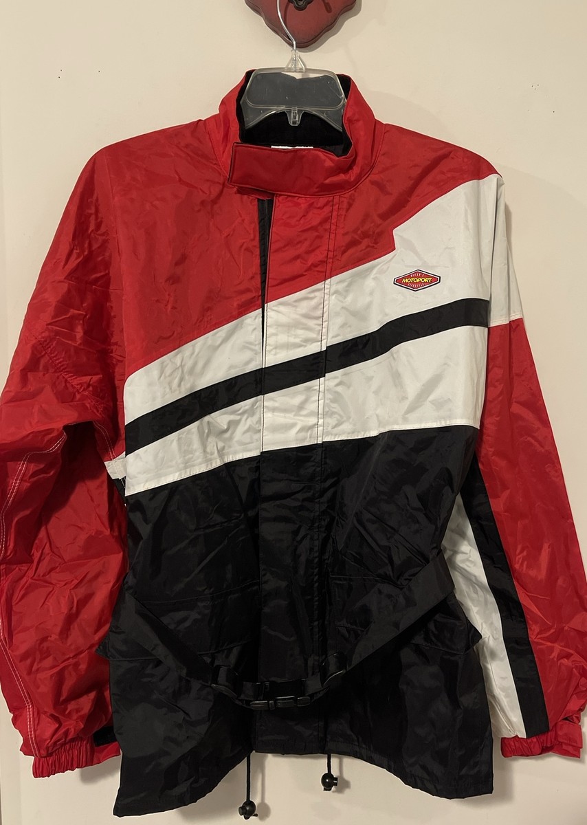 Motoport Difi Men's Medium Red White Black Zip-Up Waterproof Rain