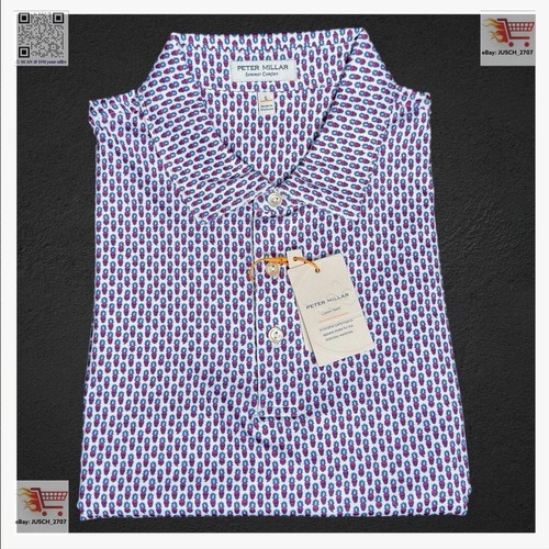 PETER MILLAR Sommer Golf Polo Pina Skullada Skull ⛳️ L LARGE ⛳️ Lila Rot
