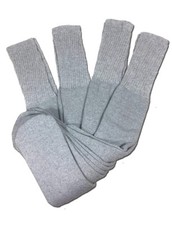 4 Pairs Mens Grey Tube Socks Big and Tall Extra Long Thick Cotton - 24 Inches