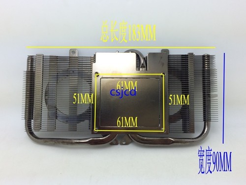 DIY modifizierte drei Heatpipe Vernickeln Heizkörper Installation Loch 61*51mm - Bild 3 von 4