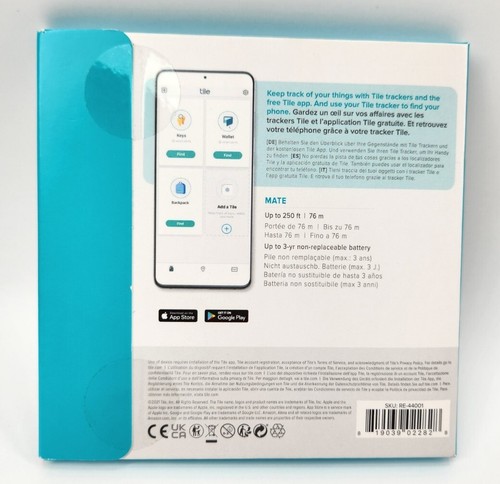 Tile Mate (2021) Bluetooth Tracker, Keys Finder, Item Locator T1401S White - 第 3/5 張圖片