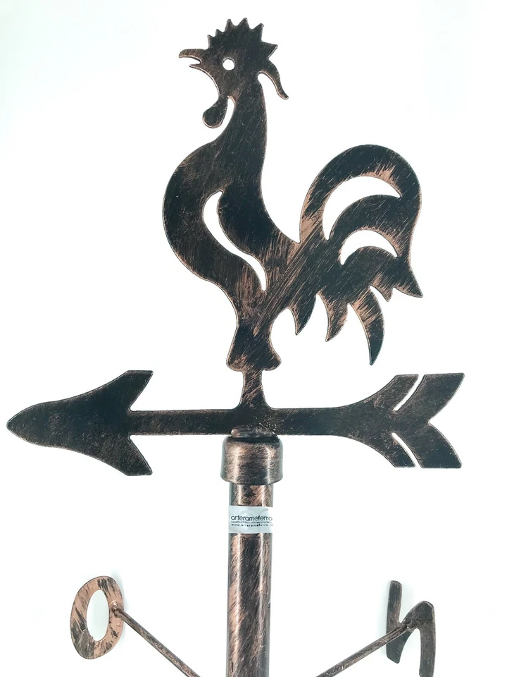 Coq Jeune Indicateurs de Vent en Fer Girouette Avec Points Cardinaux Extérieur - Photo 2/2