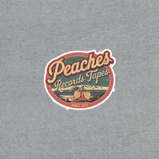 Vintage Peaches Records Tapes Retro Sticker - Nostalgic Music Store Logo #3757