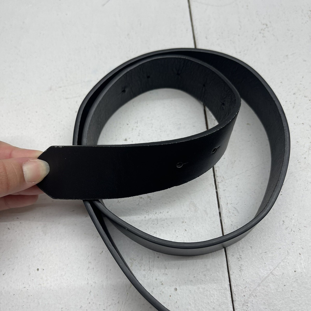 Womens Black Faux Leather Belt Gold Double O Ring Buckle Minimal Chic Accessory Udekit Women main image 3