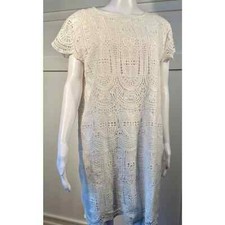 Beautiful Mango crochet dress Classy White Summer SZ S