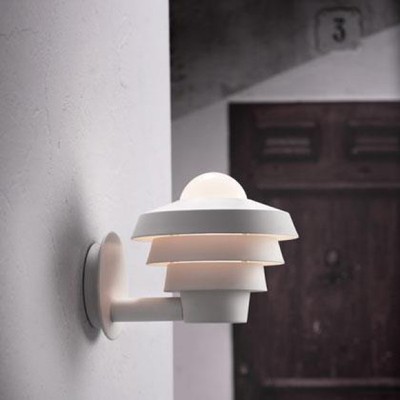 Hygge Round Wall Outdoor Lamp White Terrace Lamp E27
