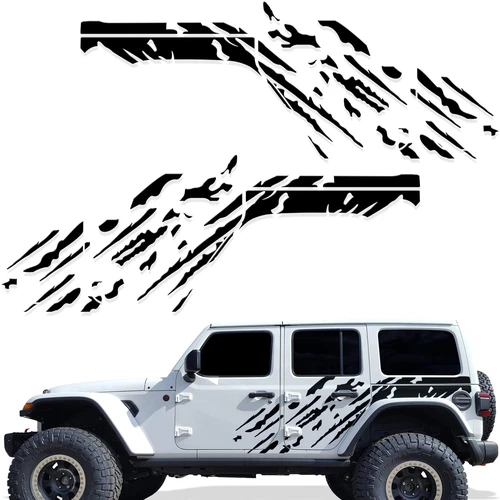 Graphic Mud Splash Stripe Car Stickers For Jeep Wrangler JL All Vinyl Decals - Picture 2 of 8