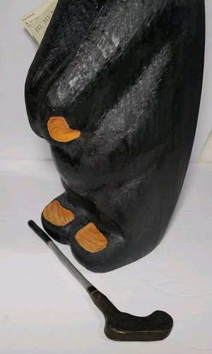 Big Sky Bears Bear 20" Arnold Golfer Hand Carved Wood Artist Jeff Fleming Golf - Bild 21 von 21