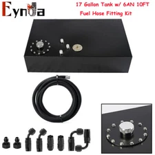 17 Gallon Coated Street Rod Fuel Cell Gas Tank+Cap+Level Sender+Steel Line Kit 